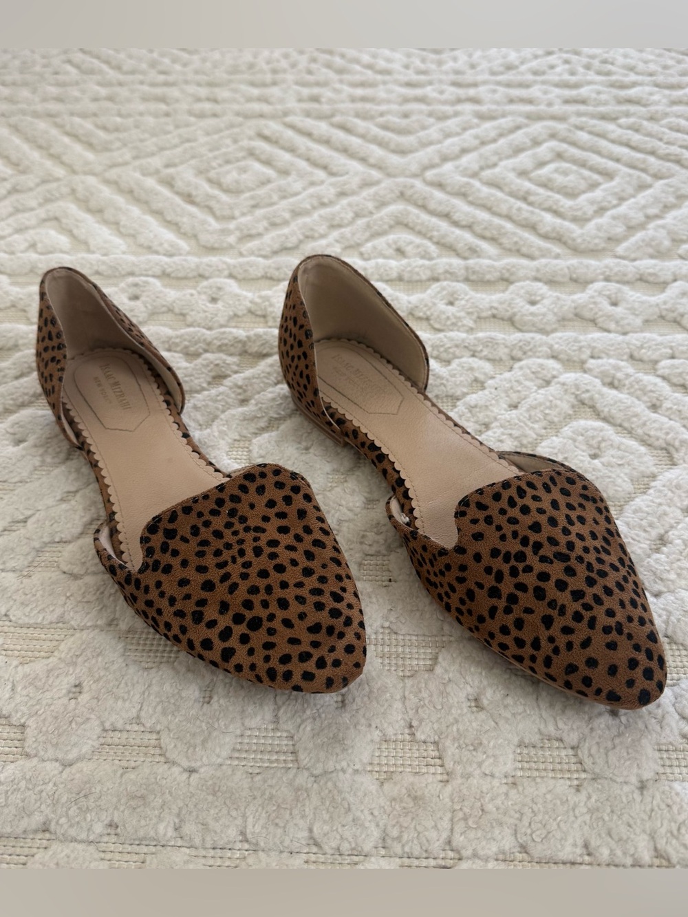 Isaac Mizrahi Leopard Cheetah Print D’Orsay Flats Size 10 Classic Chic Animal